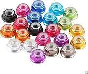 10pcs Aluminum Flange Nylon Lock Nut M2 M2.5 M3 M4 M5 M6 Motor Screw Nuts Nylon Insert Self Lock Flange Nut CW for RC (Color : Sliver_M3 10pcs)