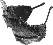 [WRITWAA] Fascinator Hat Headband with Sequins for Tea Parties Vintage Bridal Head Lightweight Hair Accessory for Women for Festivals and Special Occasions