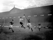Manchester United goalkeeper Ray Wood punches clear from Tottenham- Old Photo