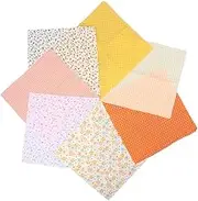 OHPHCALL 7 Pieces DIY Pattern Cloth Set Creative Cotton for Home Crafts Quilting and Sewing Projects Yellow Each for Crafts and Decorations