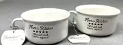 10 Strawberry Street Soup Bowls with Handle Stoneware Porcelain Moms Kitchen(2)