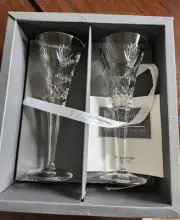 Vintage Ltd. Ed. Waterford Crystal Millenium Toasting Flutes "Peace" Signed