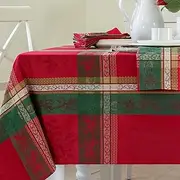 Benson Mills Holiday Legacy Yarn Dyed Jacquard Fabric Table Cloth, Holiday, Winter, and Christmas Tablecloth (Holiday Legacy, 60" x 84" Rectangular)