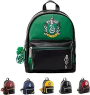 [Pyramid International] Pyramid Internationa Harry Potter, GRYFFINDOR, HUFFLEPUFF, RAVENCLAW & Dark Arts Fashion Backpack - Luxury Faux Leather, Unique Lining, Matching Zipper Accessory, Inner & Outer Pockets, Bold & Edgy
