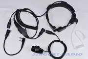 Heavy Duty Throat Mic Air Tube Headset MiNi DIN Plug for Kenwood Baofeng Radio