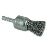 ITM 25mm 1/4" Hex Shank Crimp Wire Spindle Mounted End Brush TM7021-025