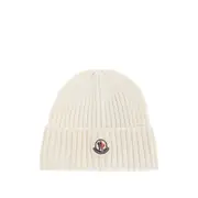 [Moncler] Moncler Virgin Wool Beanie Hat L WHITE