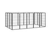 Heavy Duty Dog Playpen Outdoor Puppy Exercise Fence Pet Safety Barrier Black