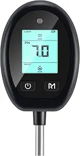 Soil Tester - PH Soil Tester, 6-in-1 Soil Moisture Meter, Digital Soil Meter | Excelent Material PH, Moisture, Temperature, Fertility & Light Value Tester For Garden, Lawn, Farm, Accurate Soil Testing