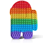 Stilnati Large Silicone Rainbow Pop Fidget Toy 16in Height 1 Pcs