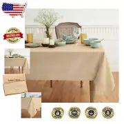 Versatile 90 x 60 Inch Pure Linen Tablecloth - Ideal for Spring & Holiday Decor