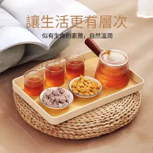 【Dagebeno荷生活】簡約輕奢茶水飲料咖啡托盤 自然風溫潤木紋長方形托盤(小號1入)