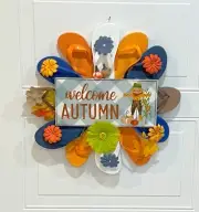 Fall Wreath Welcome Autumn Sign Home Decor