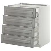 METOD base cb 4 frnts/2 low/3 md drwrs, white Maximera/Bodbyn grey, 80x60x80 cm