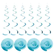 30 Pcs Light Blue Party Hanging Single Strip with Hang Tag String,Hook