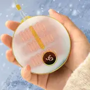 2 In 1 Portable Hand Warmer Rechargeable Pocket Heater with Digital Display for Camping Hunting Mans Woman Winter Gifts,White
