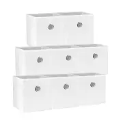 SORTI 27x28x27 CM White 8-Pack Foldable Storage Cubes - Fabric Bookcase Organizers for Toys and More