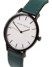 [Mon Choux] Classic Vine Grape Vegan Leather Watch 38mm in Noir