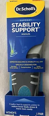 Dr. Scholl’s stability support Shoe insoles for women-Size 6-10 Trim To Fit New