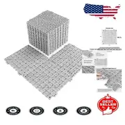 Durable 12" x 12" Grey Interlocking PVC Floor Mats - Ideal for Showers & Pools