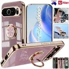 For Google Pixel 9 Pro XL 9A 8A 7A Shockproof Case Ring Stand Plating Soft Cover