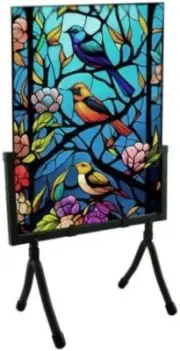 8 Inch Square Metal Art Display Stand, Fused Glass Art Base, Art Panel Stand