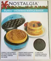 Nostalgia My Mini Snowman Waffle Maker NEW