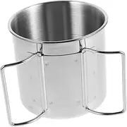 Abaodam Stackable Stainless Steel Camping Mug Capacity Foldable Drinking Cup with Ergonomic Handle for Outdoor Adventures Travel Hiking and Picnics Silver