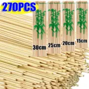 90/270Pcs Natural Bamboo BBQ Skewers Bamboo Sticks Disposable BBQ Kabob Skewers