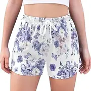[GuoChe] Athletic Running Shorts Purple Peri Flowers Minimalist High Waisted Gym Shorts Quick Dry Golf Shorts for Work Out