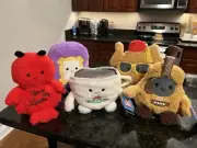 NEW Bum Bumz Friends Set Of 5 Plushies Lobster Guitar Peephole Turkey Coffee