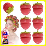 6 PCS Strawberry Hair Curl Sponge Styling Tool Curler Curlers No Heat Women's AN