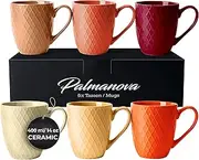 [MIAMIO] 6 x 300 ml Coffee Mugs/Cups Palmanova Collection (Magma Red)