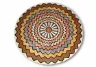 Geometric Pattern Inlay Work Dining Table Top Round White Marble Sofa Table