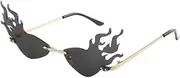 [Ipetboom] Flame Party Glasses Fashion Decorative Novelty Sunglasses Stylish Photo Prop for