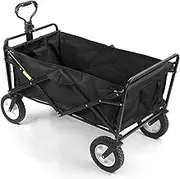 Camping Pull Cart Portable Folding Trolley 600D Ox Cloth Four-Wheel Hand Cart Multifunctional Folding Cart for Shopping Fishing