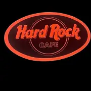 Vintage 1980’s Hard Rock Cafe Sticker Black & Neon Orange ￼