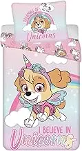 Paw Patrol Children's Bed Linen I Believe in Unicorns - Skye Unicorn Rainbow Cloud Duvet 140 x 200 cm + Pillow 70 x 90 cm 100% Cotton