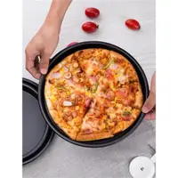 在飛比找ETMall東森購物網優惠-9寸不沾披薩烤盤 pizza餅底盤圓形蛋糕模具烤箱烘焙專用工