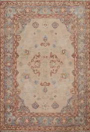 Floral Hand-knotted Oushak Turkish Wool Rug Foyer Carpet 3x4
