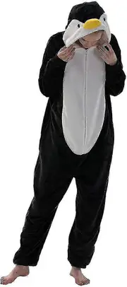 Snug Fit Unisex Adult Onesie Pajamas Animal One Piece Halloween Costume Sleepwear Penguin 11-12 years