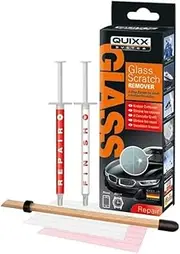 Quixx QGSR1 Glass Scratch Remover, Also for Vehicle Detailing Window Dimond Polish, 30 to 40 Applications, All Inclusive Kit Set, Step 1 Remove Step 2 Polish