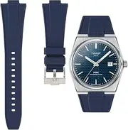 [Strapseeker] Tissot PRX Powermatic 80 Silicone Rubber Replacement Watch Straps - Compatible Watch Bands for Tissot PRS Automatic, Quartz, Chronograph 40mm - Size 12mm - For Men & Women - Quick-Release (Navy Blue, 12mm)