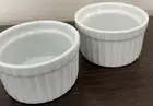 BIA Cordon Bleu 3 Oz Small Ramekins Lot of 2 White Ceramic Porcelain