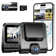 4K Dual Channel Dash Cam 1080P FrontRear Camera WiFi 6 GPS APP ADAS Free 64GB TF