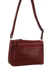 [Milleni] Nappa Leather Cross-Body Bag in Red