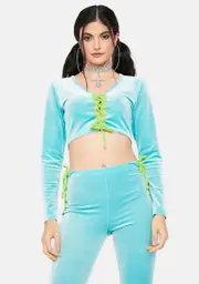 Aqua Stylish Sass Velour Pant Set