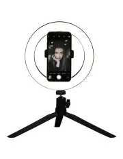 [Living Today] LED Selfie Ring Light 20cm with Stand and Phone Holder in Black