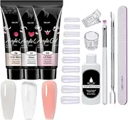 Gel Manicure Nails, Portable UV Lamp Gel Manicure Kit, Poly Nail Full Set, Easy-to-Use Extension Accessories, Ideal for Professional Salon and Home Art Supplies
