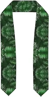 [SKKNT] Green Leaves Of Palm Tree Tropical Plants Print Graduation Shawl Stole For Academic Commencements Honor Sash Congratulations